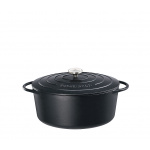 Gussbräter Gänsebräter oval schwarz - Küchenprofi