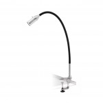 Klemmleuchte flexibel und schmal Alu/Schwarz