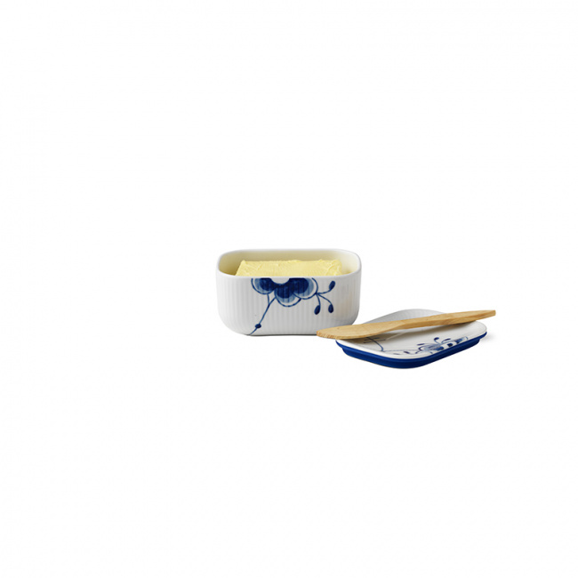 Blue Fluted Mega Butterdose