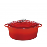 Gusseisentopf Oval 35 cm rot - Küchenprofi