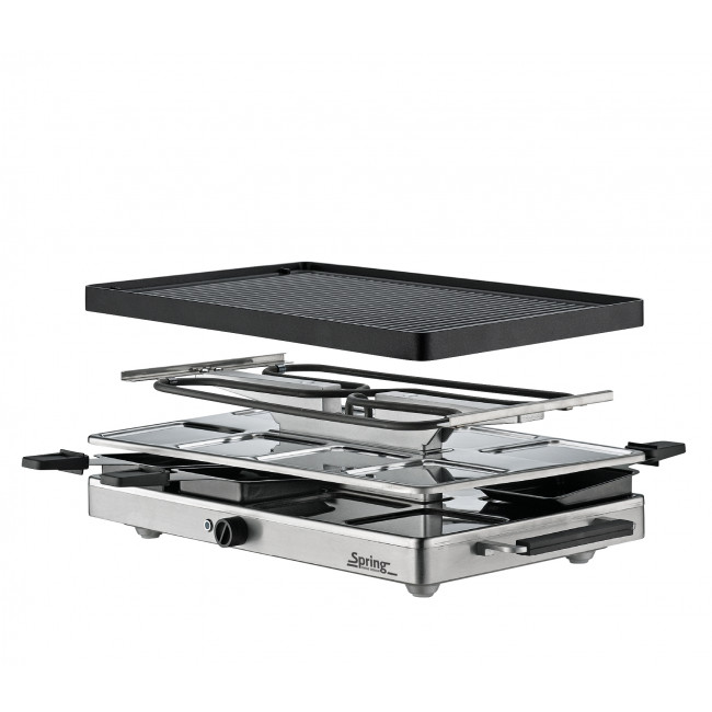 Raclette8 CLASSIC mit Grillplatte Edelstahl - Spring