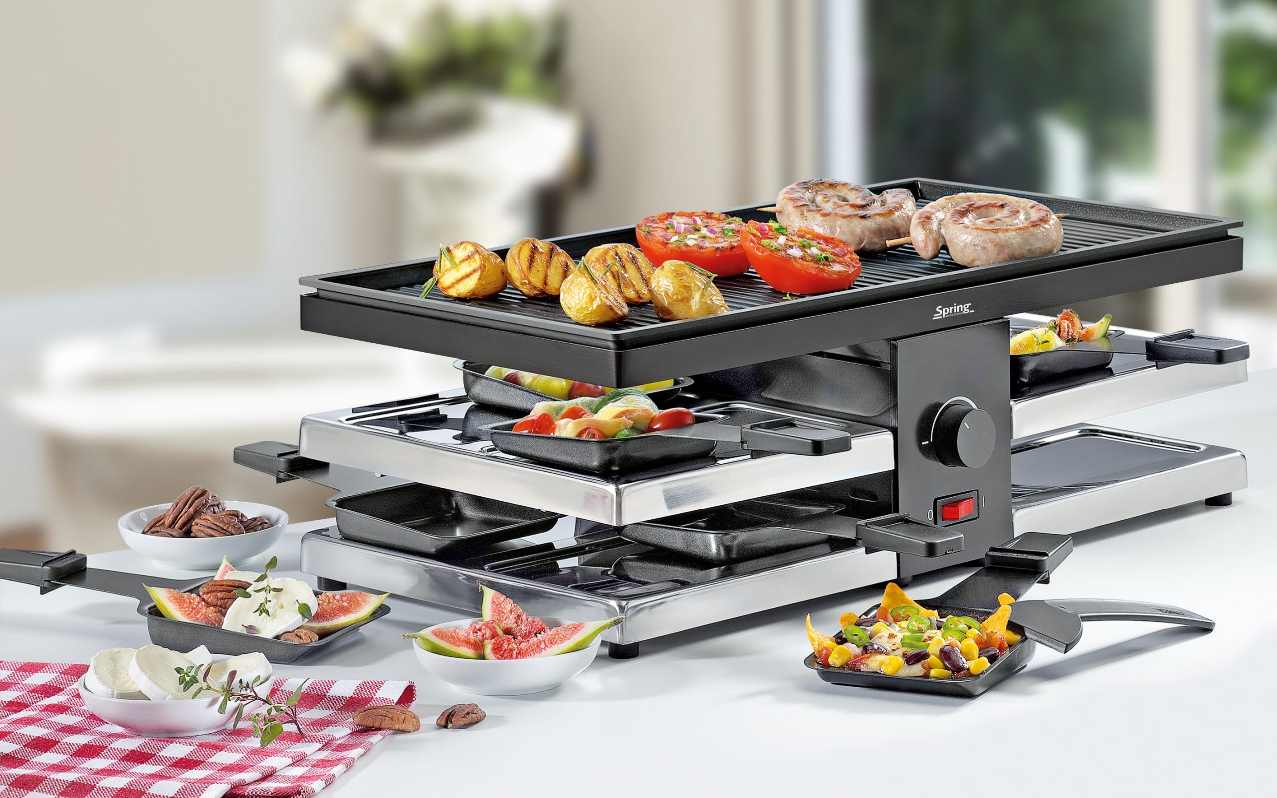 Raclette8 FUN mit Grillplatte Edelstahl - Spring