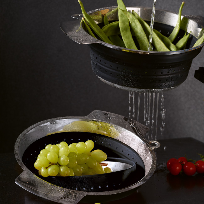 Seiher faltbar schwarz Rösle