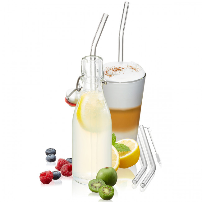 Glasstrohhalm gebogen 4er Set GEFU