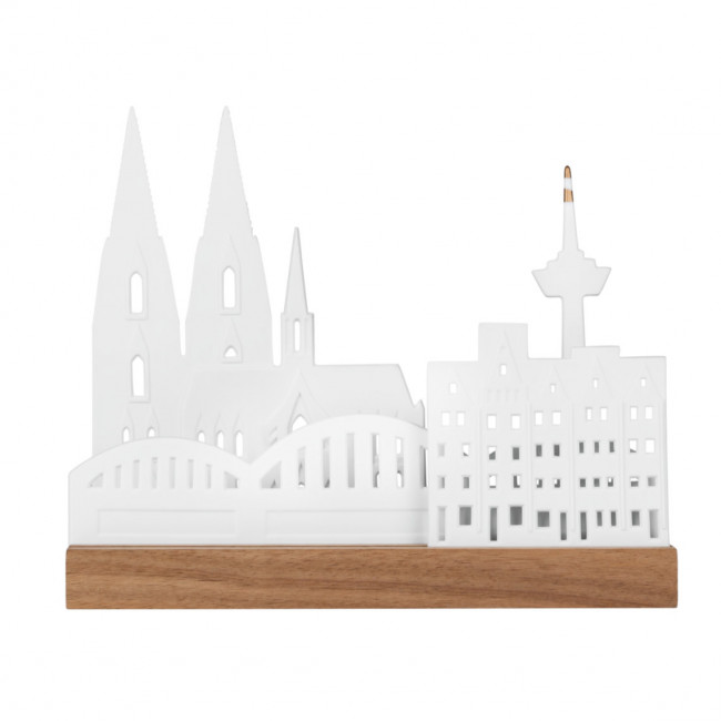 Lichtobjekt Stadtsilhouette Köln räder