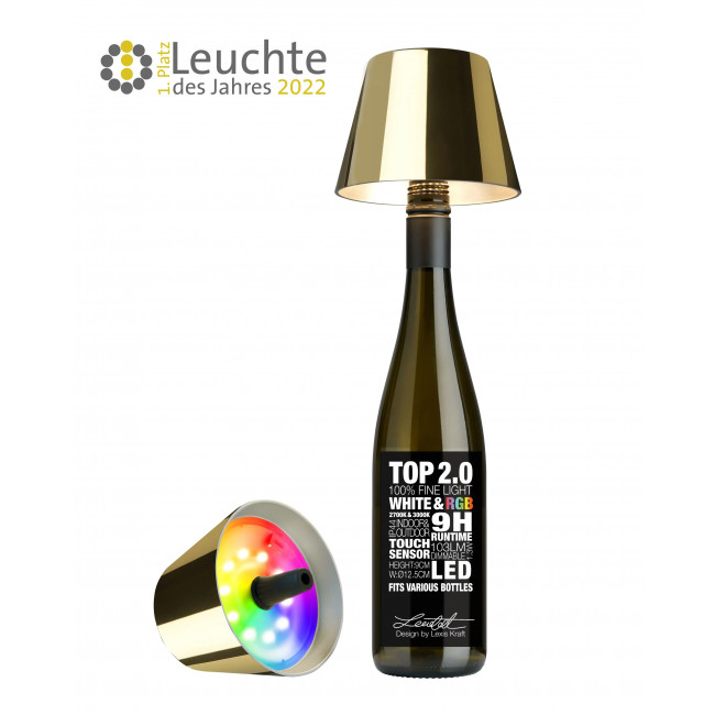 TOP 2.0 Akku-Flaschenleuchte gold - Sompex