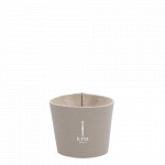 Kurland To-go Becher Ledermanschette grau taupe - KPM