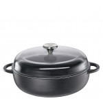 PROVENCE - Bauernpfanne mit Glasdeckel hoch 24 cm classic schwarz Küchenprofi