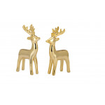 Hirsche gold im 2er-Set Keramik