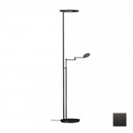 Deckenfluter mit höhenverstellbarem Lesearm Schwarz