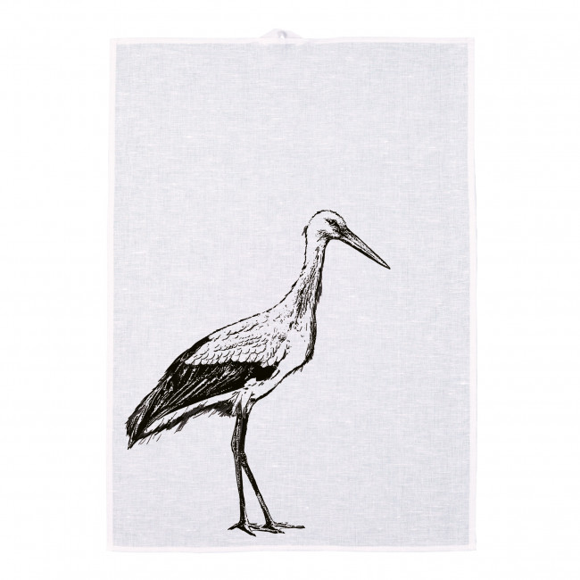 Frohstoff Storch schwarz Geschirrtuch