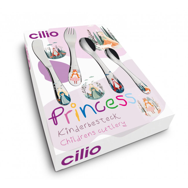 Cilio Kinderbesteck 4-tlg Prinzess Prinzessin