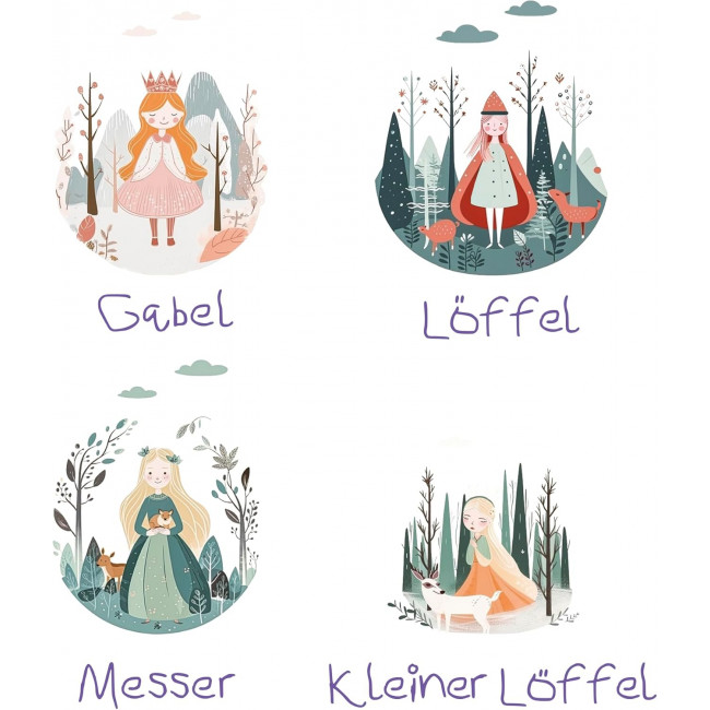 Cilio Kinderbesteck 4-tlg Prinzess Prinzessin